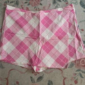 Rue21 Pink and White Plaid Skirt